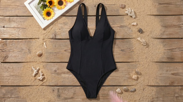 Solid Color Open Bust Swimsuit