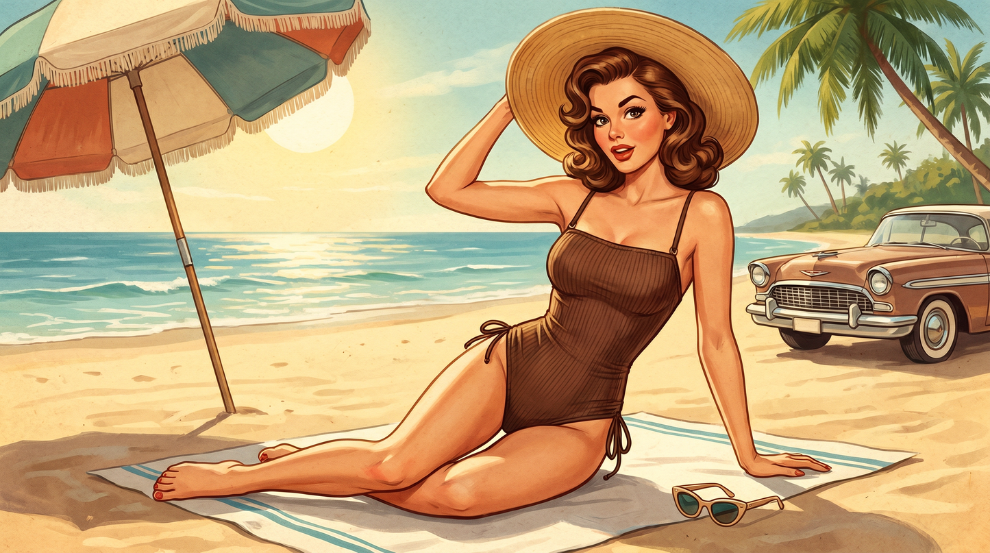 Classic Brown Swimsuit One Piece