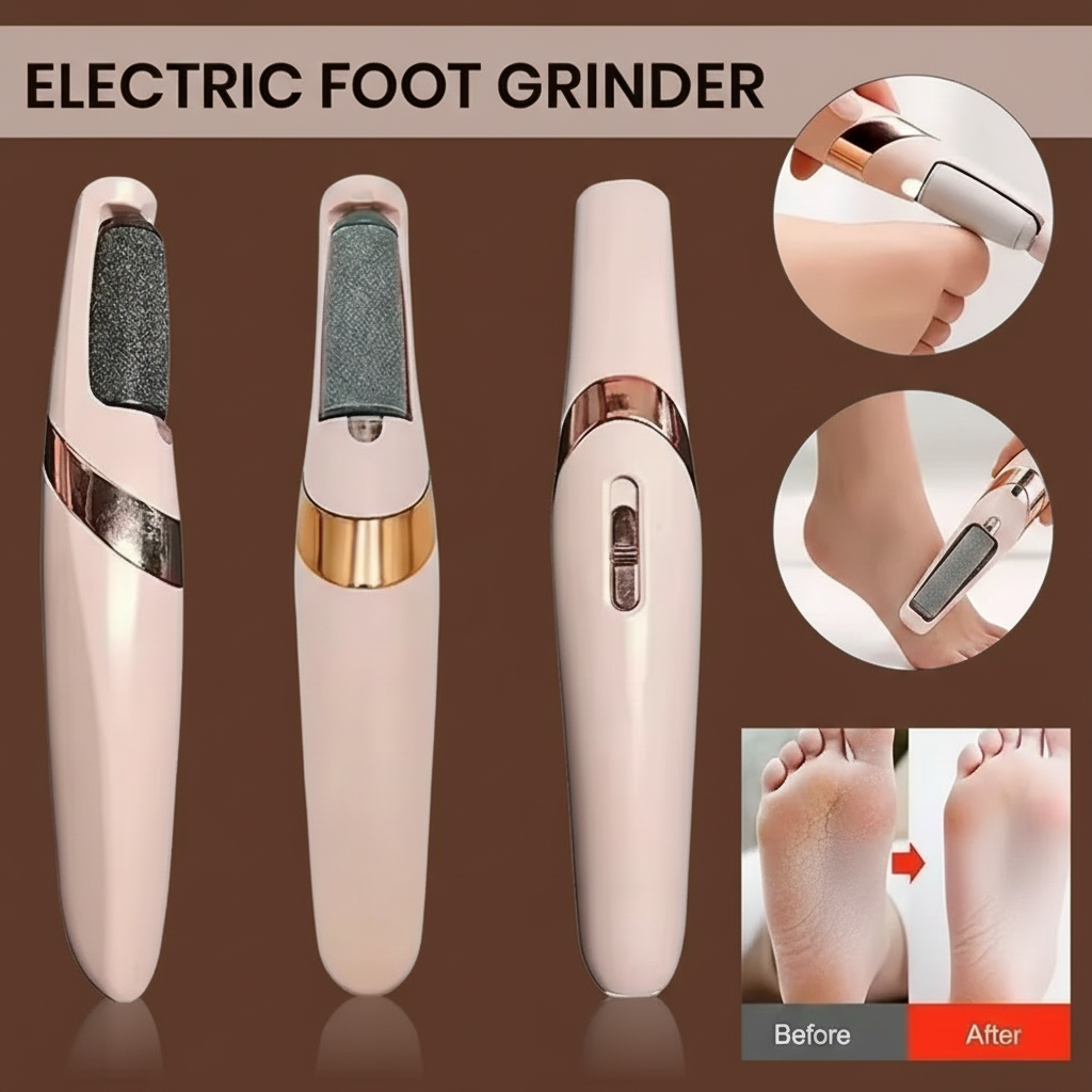 NEW USB Electric Dead Skin Pedicure Automatic Foot Grinder Rechargeable Roller Feet Pedicure Tool with 2 Removable Roller Heads