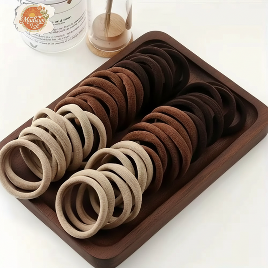 【Summervibes】Five-Color Hair Ties, Pack of 20, Elastic Hair Ties, Suitable for Thick and Coarse Hair, Seamless Hair Accessories, Suitable for Women and Girls, Ponytail Hair Ties (Neutral Colors)