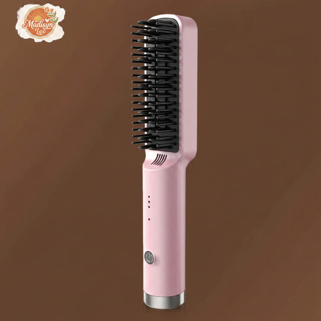 2026 Upgraded Straight Hair Comb, Portable Fashion Lazy Straightener, USB Rechargeable Flat Iron Clip, Wireless Straightening & Curling Comb