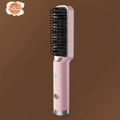 2026 Upgraded Straight Hair Comb, Portable Fashion Lazy Straightener, USB Rechargeable Flat Iron Clip, Wireless Straightening & Curling Comb