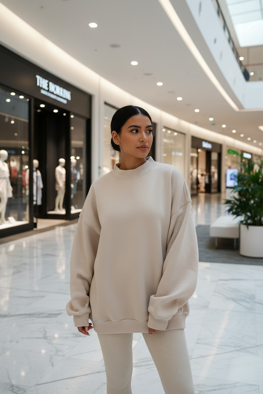 Cozy Women'S Solid Color Pullover Sweatshirt, Long Sleeve V Neck Casual Wear for Fall & Winter Seasons